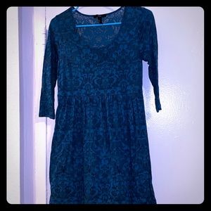 Teal Lace Mini Dress